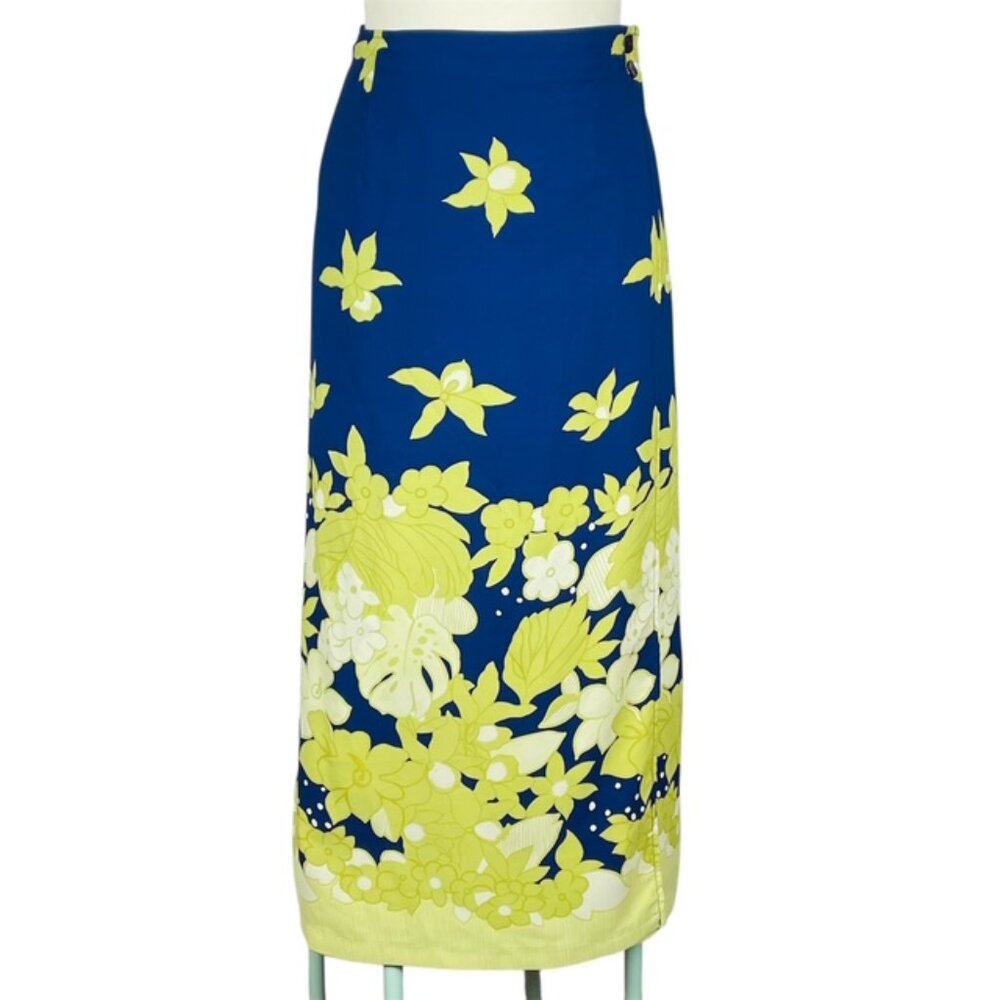 Sag Harbor Faux Wrap Skirt Sz 18W Tropical Floral Summer Beach Resort Holiday